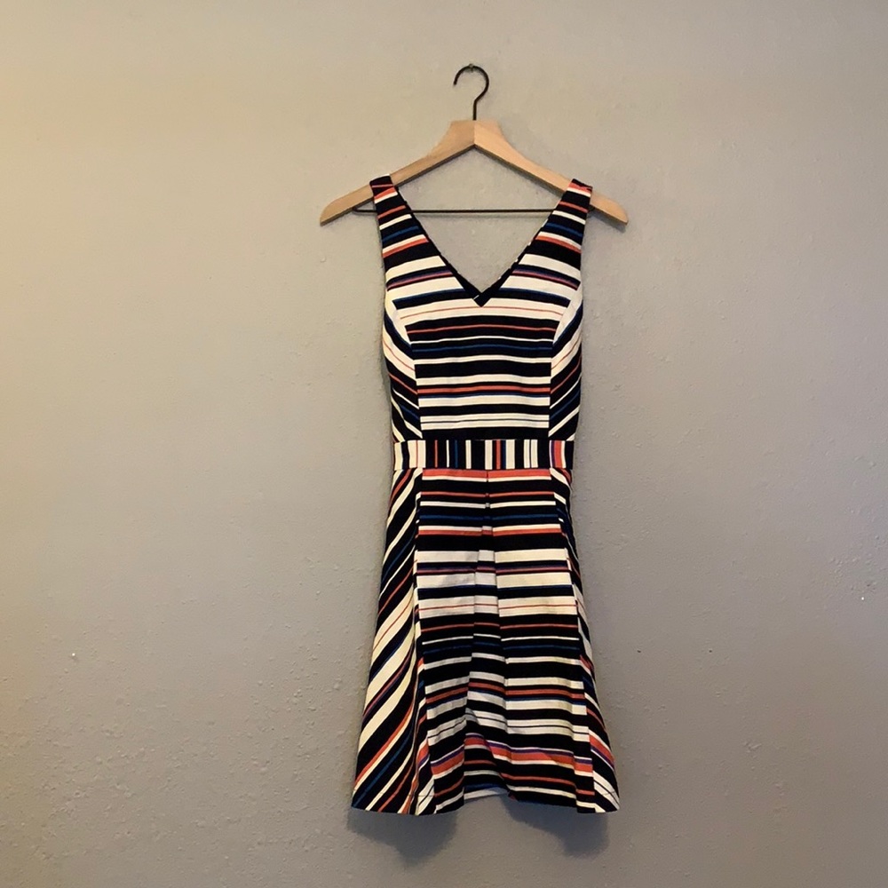 Striped Summer Dress with open back design